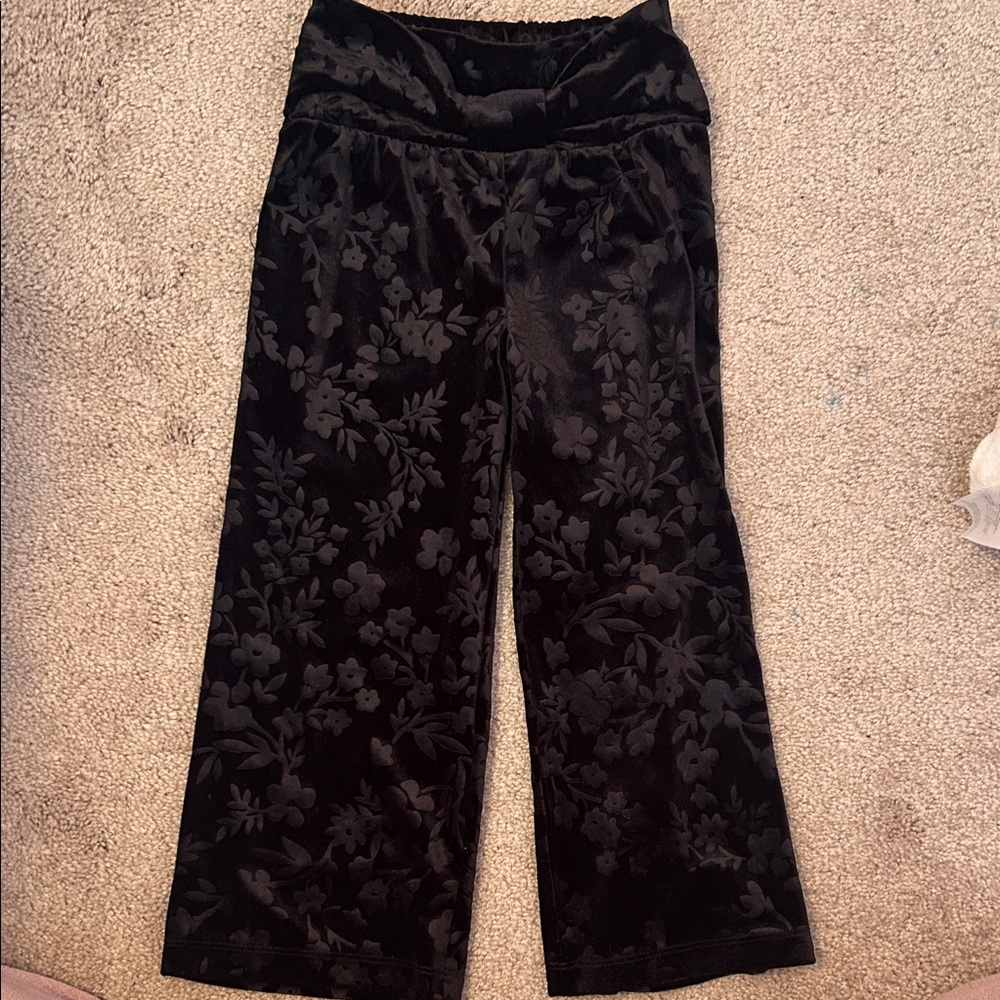 Matilda Jane Black Floral and Velvety Kids Pants